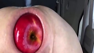 Anal fisting and stuffing her huge gaping ass