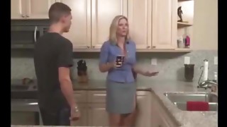 Mature whorish Janet James don't mind to be seduced by younger boy