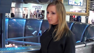 Horny blonde fucks for cash