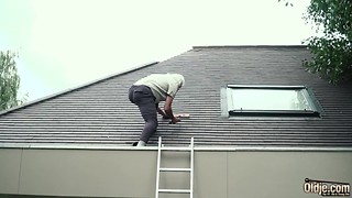 70 year old grandpa fucks 18 year old girl moans with pleasure and swallows