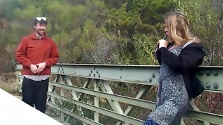 Charming MILF outdoor emotion-charged sex clip