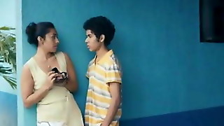 Mature woman and young boy in a very hot sex scene