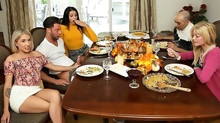Young beauty decided to give the total relative group sex