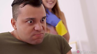 Horny House Cleaner Jerks Off Big Dick